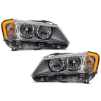 Black Halogen Headlights Pair for BMW X3 F25 (2011-2014)
