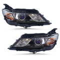 Black Halogen Projector Headlights Pair w/ Bulbs for Chevy Impala 7-Pin (2014-2020)