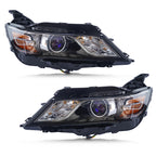 Black Halogen Projector Headlights Pair w/ Bulbs for Chevy Impala 7-Pin (2014-2020)
