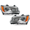 Chrome HID Projector Headlights Pair w/ AFS for Chrysler 300 (2011-2014)