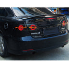 2003-2008 Mazda 6 Sedan with smoked sequential LED tail lights installed