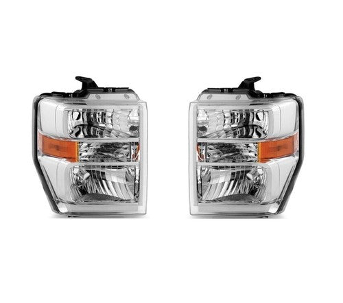 Chrome Halogen Headlights Pair for Ford E-150 E-250 E-350 E-450 Econoline (2008-2026)