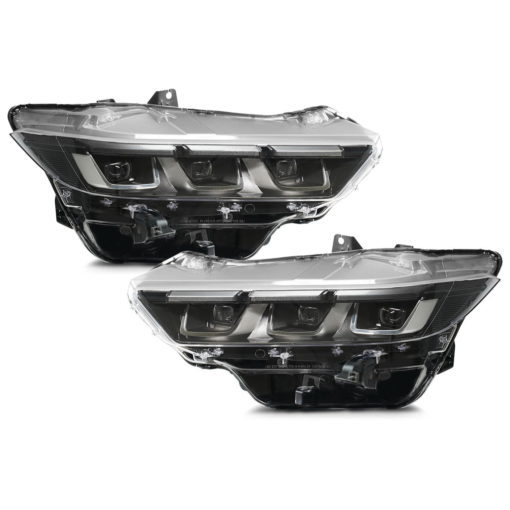 Chrome Full LED Headlights Pair w/ DRL & LED Module for Ford Mustang (2024-2026)