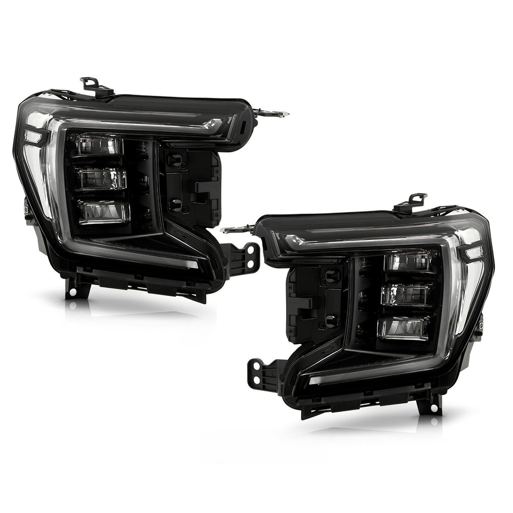 Black Full LED Headlights Pair for GMC Yukon XL (2021-2024)