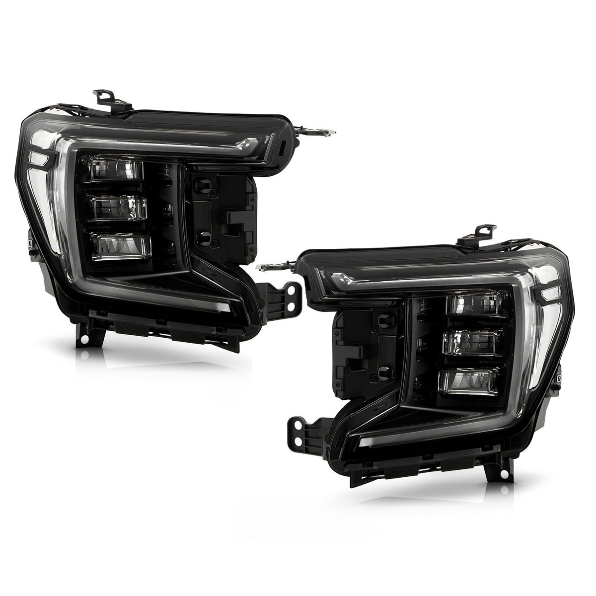 Black Full LED Headlights Pair for GMC Yukon XL (2021-2024)