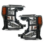 Black Bezel Halogen Headlights Pair for Ford F-250 F-350 Super Duty (2020-2022)