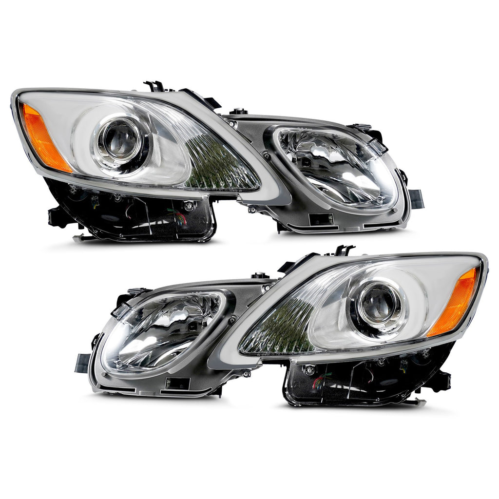 Chrome HID Headlights Pair w/ AFS for Lexus GS300 / GS350 (2006-2011)