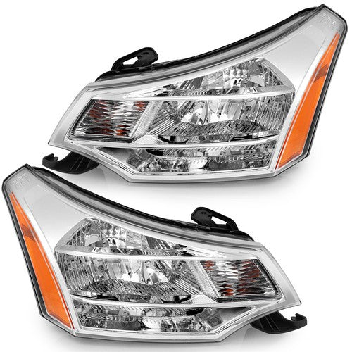 Chrome Halogen Headlights Pair for Ford Focus S SE SES SEL (2008-2011)