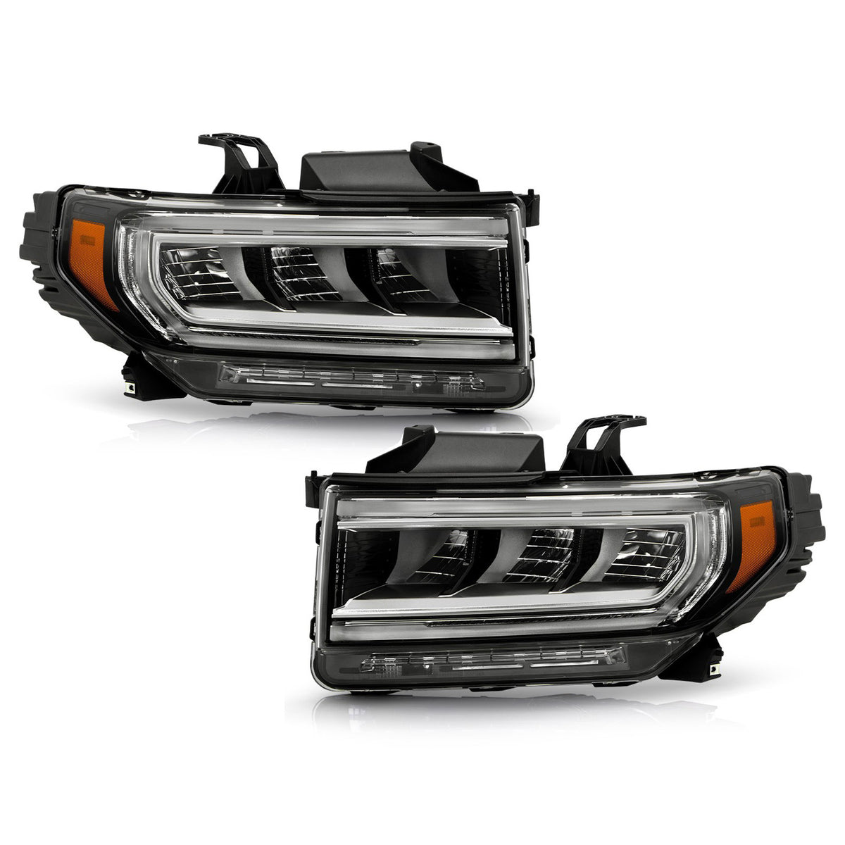 Black Full LED Headlights Pair for GMC Acadia AT4 (2020-2023)