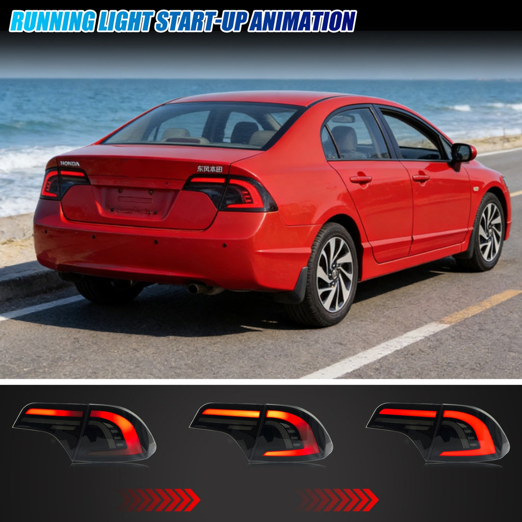 Running light start-up animation on the 2006-2011 Honda Civic Sedan LED tail lights