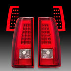 red C-tube LED tail light view 2 for Chevy Silverado 1500 2500 3500 (2003-2006)