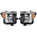 Full LED Headlights Pair w/ LED Module, Chrome for GMC Sierra 2500HD 3500HD (2020-2023)