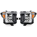 Full LED Headlights Pair w/ LED Module, Chrome for GMC Sierra 2500HD 3500HD (2020-2023)