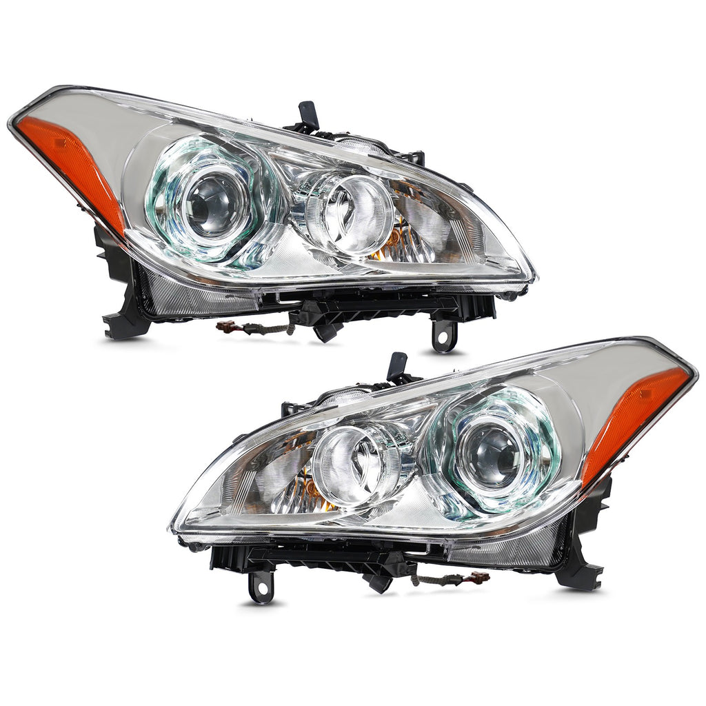 Chrome HID Headlights Pair w/ AFS for Infiniti M37 M56 (2011-2013) & Q70 (2014)