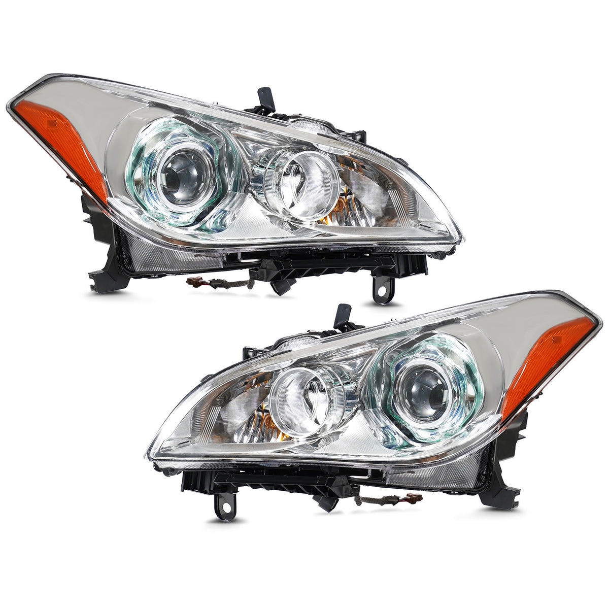 Chrome HID Headlights Pair w/ AFS for Infiniti M37 M56 (2011-2013) & Q70 (2014)