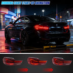 2014-2020 BMW 4 Series F32 / F36 / M4 F82 with red sequential LED tail lights installed