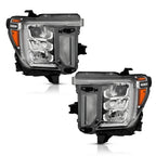 LED Headlights Pair w/ Halogen Turn Signal & LED Module for GMC Sierra 2500 HD 3500 HD (2020-2023)