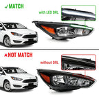 Black Halogen headlight features and specifications for 2015-2018 Ford Focus