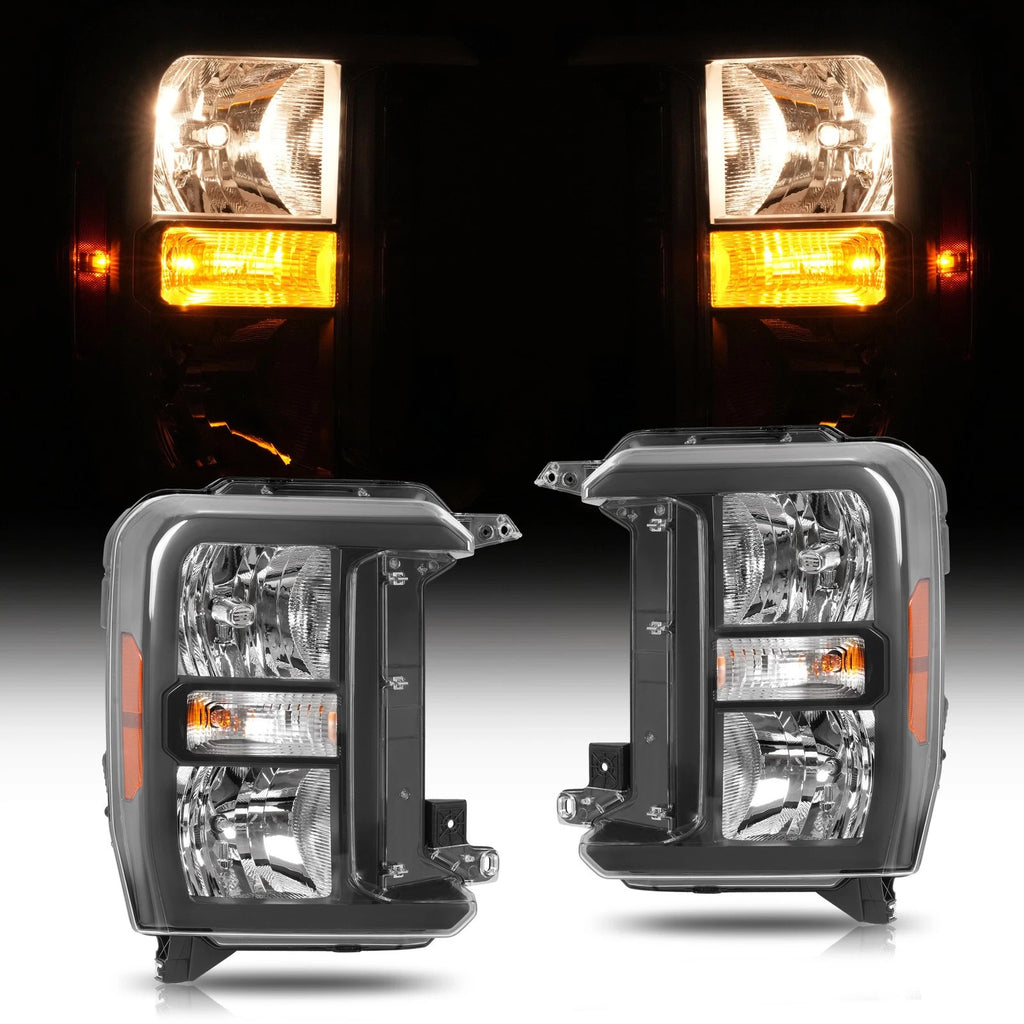Pair halogen headlight front angle for 2023-2026 Ford Super Duty