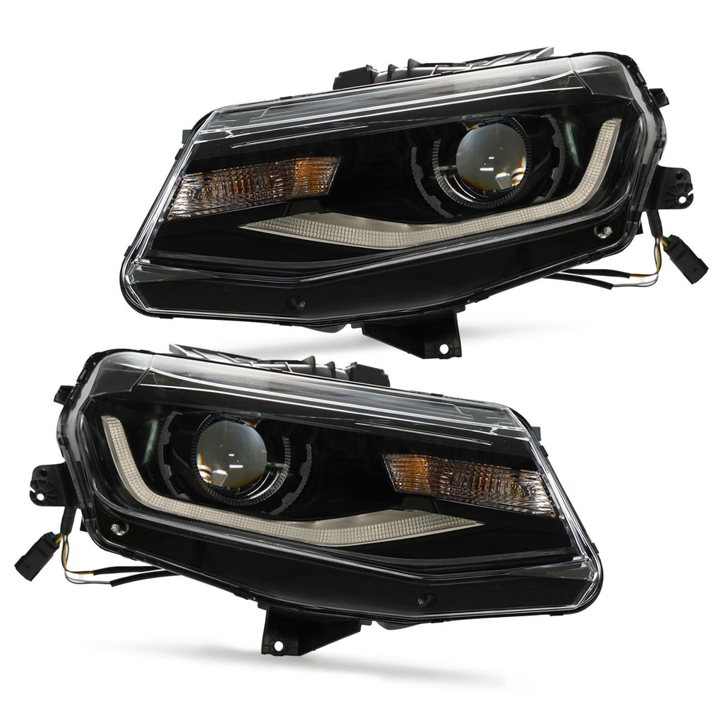 Pair halogen projector headlight front angle for 2016-2021 Chevy Camaro