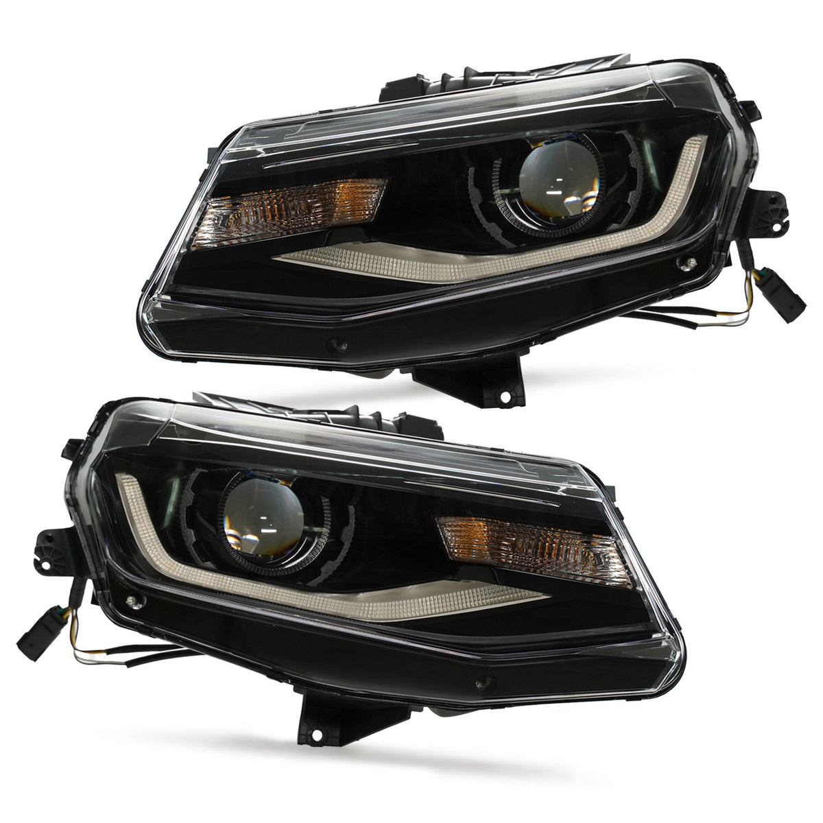 Pair halogen projector headlight front angle for 2016-2021 Chevy Camaro