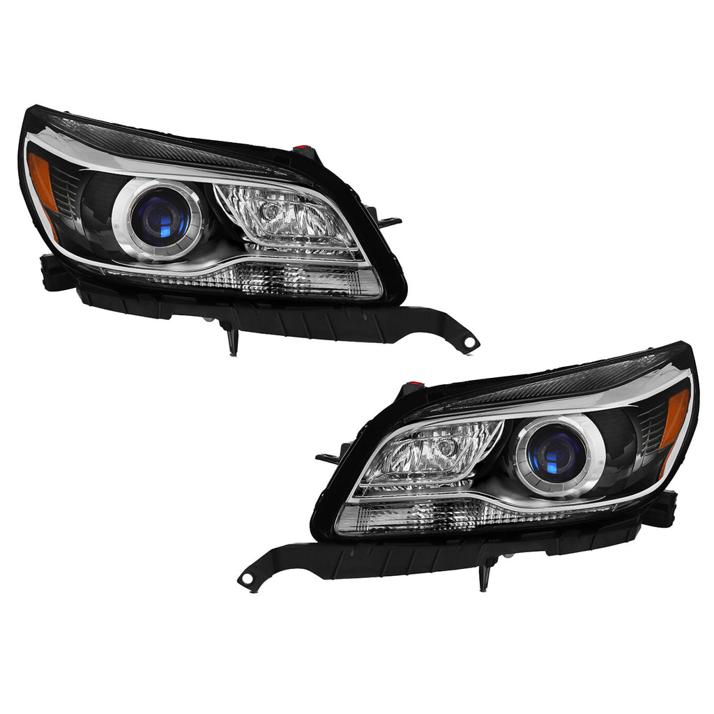 Black HID Projector Headlights Pair for Chevrolet Malibu HID (2013-2015)