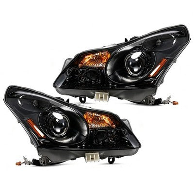 Black HID Projector Headlights Pair for Infiniti G35 Sedan (2007-2008)