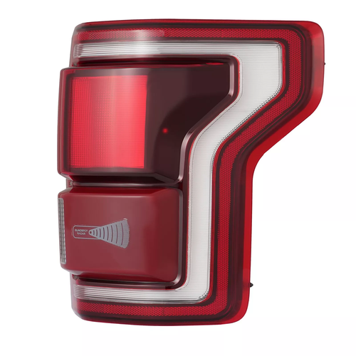 dark red LED tail light view 2 for Ford F-150 Raptor with BLIS (2017-2019)