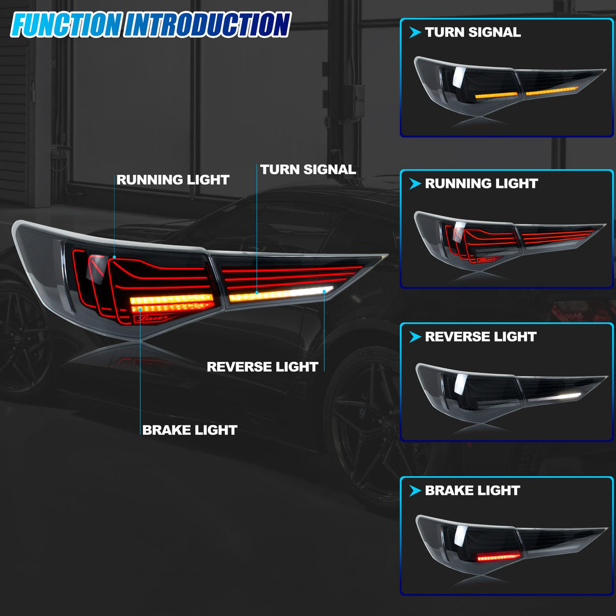 Running, brake, turn and reverse functions of the 2020-2025 Nissan Sentra LED tail light