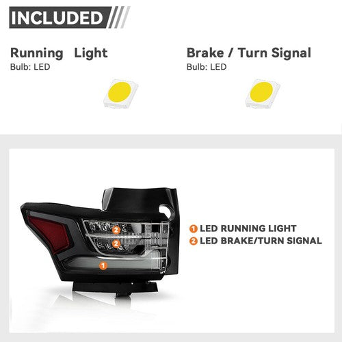 black LED outer tail light view 2 for Chevy Traverse (2018-2021)