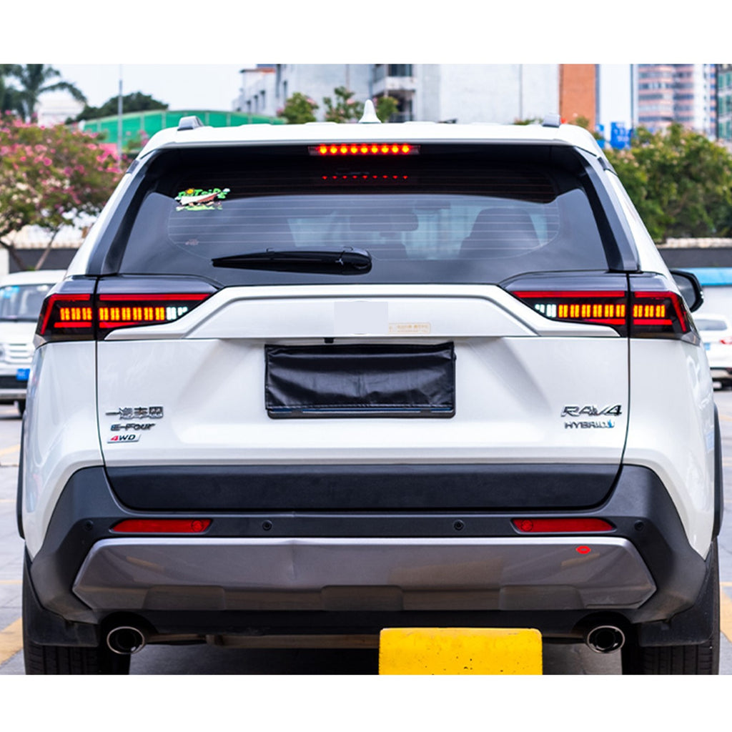 2019-2024 Toyota RAV4 with black sequential LED tail lights installed