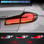 2017-2020 BMW 5 Series G30 / M5 F90 with clear sequential LED tail lights installed