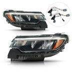 LED Reflector Headlights Pair w/ LED DRL Upgrade, Plug & Play for Jeep Compass (2022-2026)