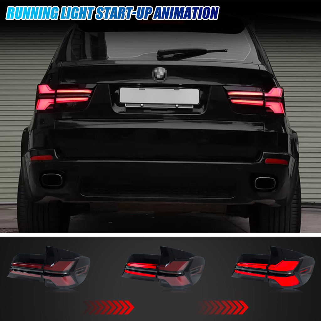 2007-2013 BMW X5 E70 with clear sequential LED tail lights installed