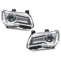 Chrome HID Projector Headlights Pair w/ AFS & LED DRL for Chrysler 300 (2017-2022)