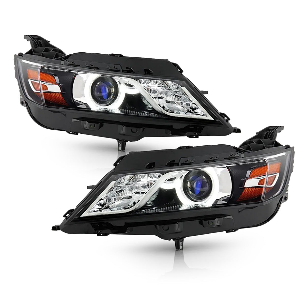 Black HID Projector Headlights Pair w/ LED DRL for Chevy Impala (2014-2020)