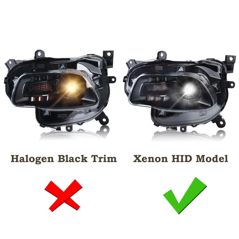 HID vs halogen trim diagram for 2014-2018 Jeep Cherokee headlights