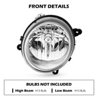 Headlight bulb size diagram for 2007-2017 Jeep Patriot Chrome Halogen headlights