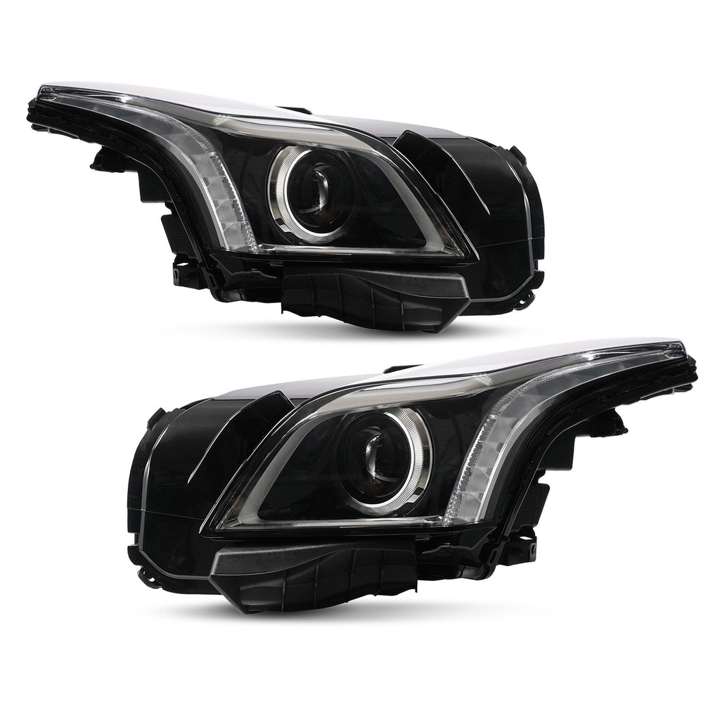Chrome HID Headlights Pair w/ AFS & LED for Cadillac CTS (2015-2019)