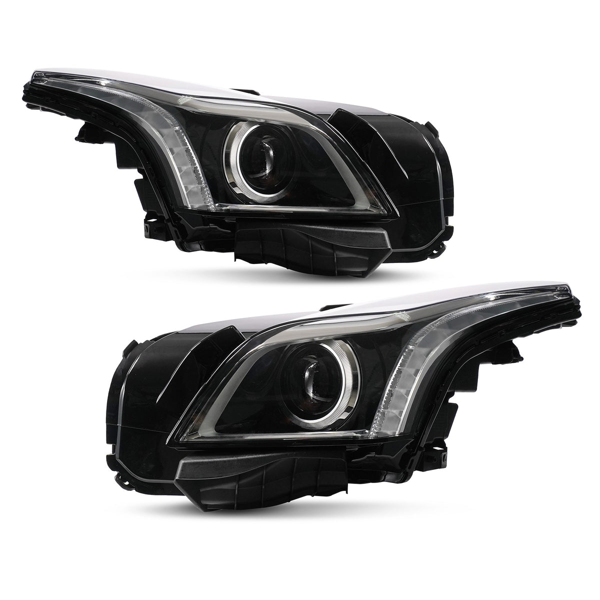 Chrome HID Headlights Pair w/ AFS & LED for Cadillac CTS (2015-2019)
