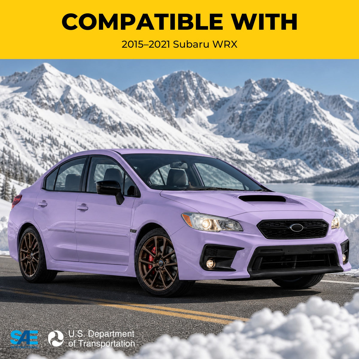 Fitment chart for Chrome Projector Halogen headlights, 2015-2020 Subaru WRX