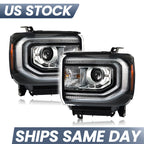 Left HID headlight side angle for 2016-2018 GMC Sierra 1500