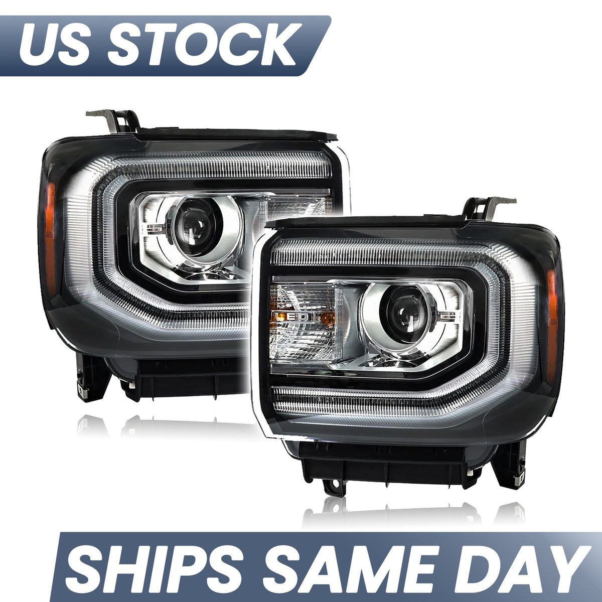 Left HID headlight side angle for 2016-2018 GMC Sierra 1500