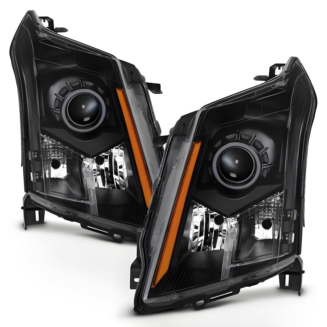 Black Halogen Projector Headlights Pair for Cadillac SRX (2010-2016)
