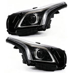 Chrome Halogen Projector Headlights Pair w/ Bulbs for Cadillac CTS Sedan Base (2014-2019)