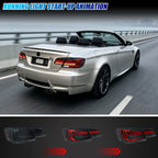 2007-2013 BMW 3 Series Convertible E93 / M3 with smoked sequential LED tail lights installed