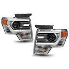 Chrome HID Projector Headlights Pair for Ford F-150 (2013-2014)