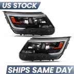 Pair LED headlight front angle for 2016-2018 Ford Explorer Sport