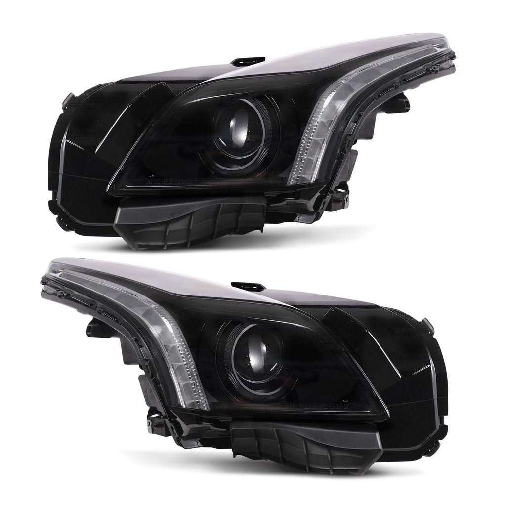 Black HID Projector Headlights Pair w/ AFS CTS-V Style for Cadillac CTS (2015-2019)