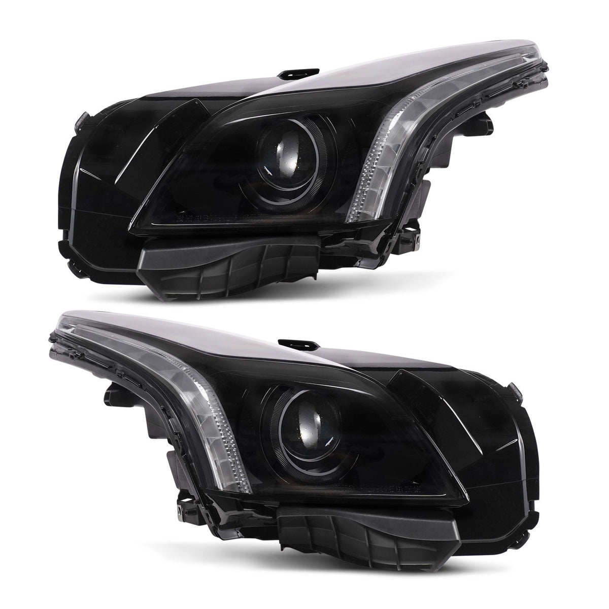 Black HID Projector Headlights Pair w/ AFS CTS-V Style for Cadillac CTS (2015-2019)